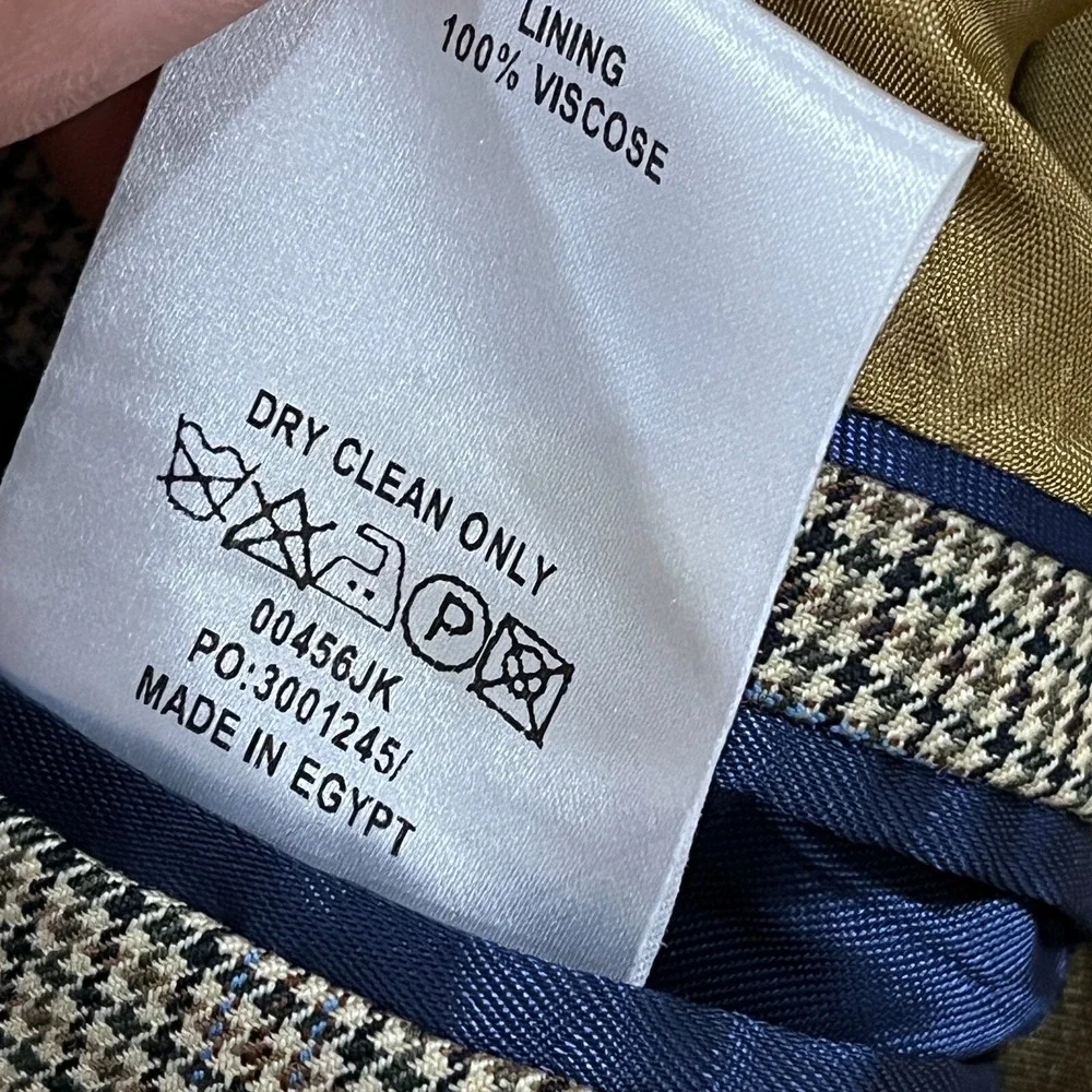 Alexandre London Savile Row Blazer 42S Houndstooth 100% Wool‎ Preppy